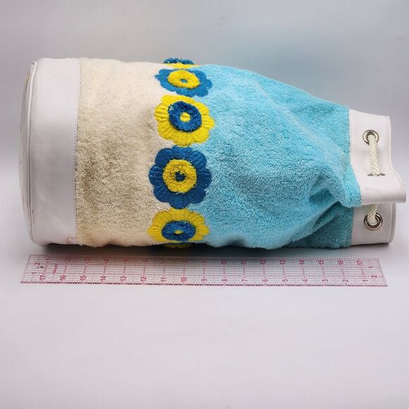 TOCCA Vintage RARE HTF Terrycloth Floral Beach Sack Backpack Bag - Picture 11 of 13